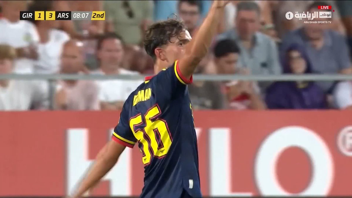⚽️ ماكس داومان يوقّع على الهدف الثالث لأرسنال.. 🔴 النتيجة الآن: أرسنال 3-1 جيرونا. 📺 تابعوا المباراة مباشرة الآن على#أبوظبي_الرياضية 1 🎙️ عيسى الحربين.