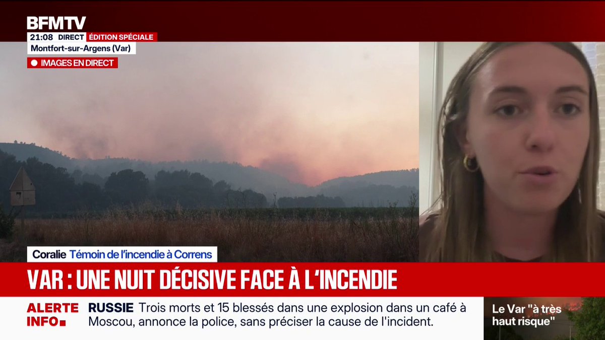"On aurait dit la fin du monde": Coralie, témoin de l'incendie à Correns dans le Var, témoigne sur BFMTV
