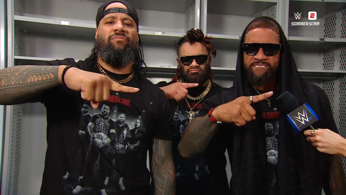 The Bloodline is CONFIDENT they will leave #SummerSlam with the W! ☝️ #SummerSlam streams TONIGHT at 6PM ET/3PM PT on the ESPN App with ESPN Unlimited!