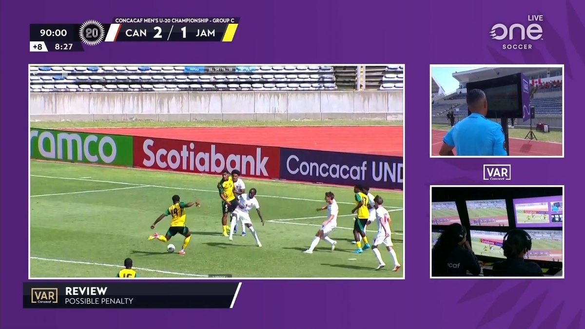 PENALTY GIVEN ❌ Jamaica are handed a lifeline at the death for this supposed handball 👀 What are we thinking? 🤔 🔴 Watch #CanM20 on OneSoccer