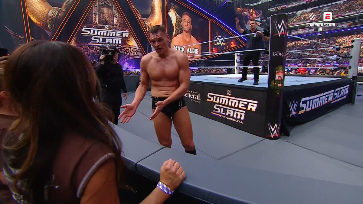 Gunther is talking trash to Nick Aldis' wife WWE Legend Mickie James~Aldis 😡