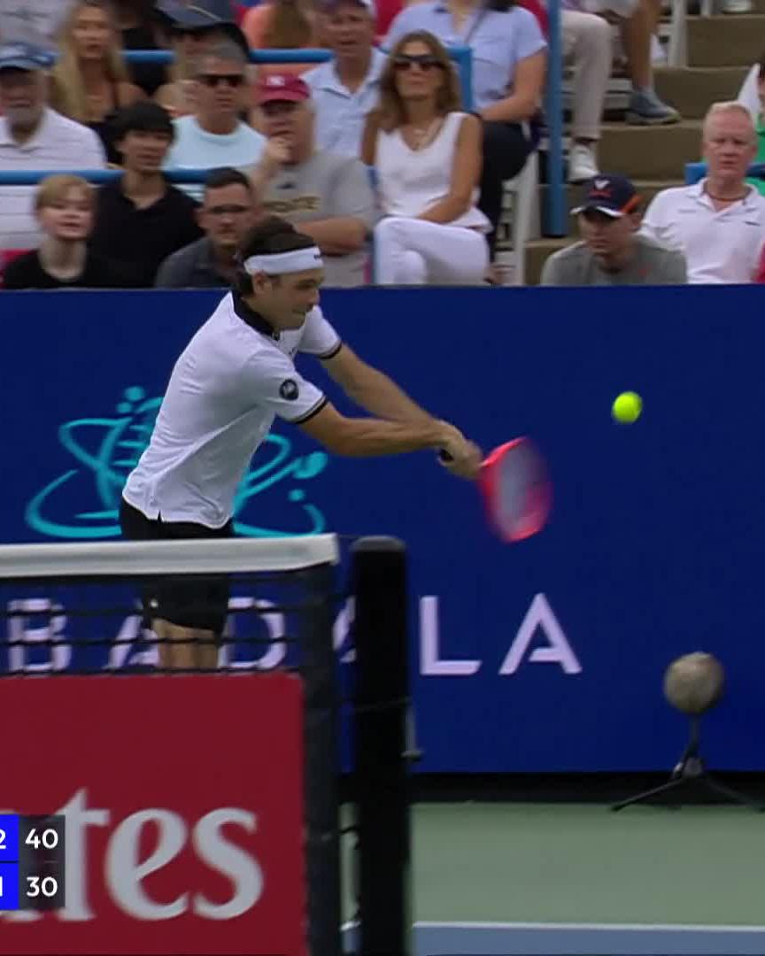 Too good 🙌 Dreamy backhand winner from Taylor Fritz #MubadalaDCOpen
