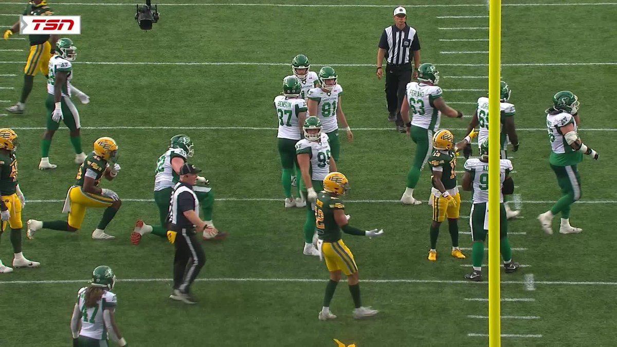 Edmonton's Noah Taylor has been ejected from the game following this play. #CFL