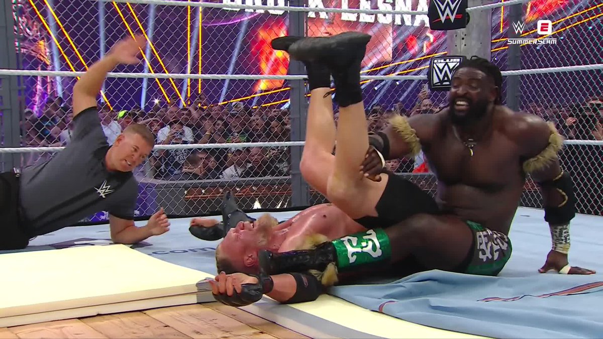 OBA FEMI DEFEATS BROCK LESNAR IN A HELL IN A CELL MATCH 🤯 #SummerSlam