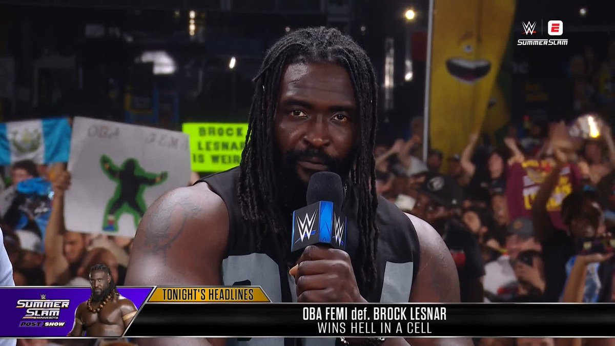 Oba Femi has a message for Brock Lesnar 🤝 #SummerSlam