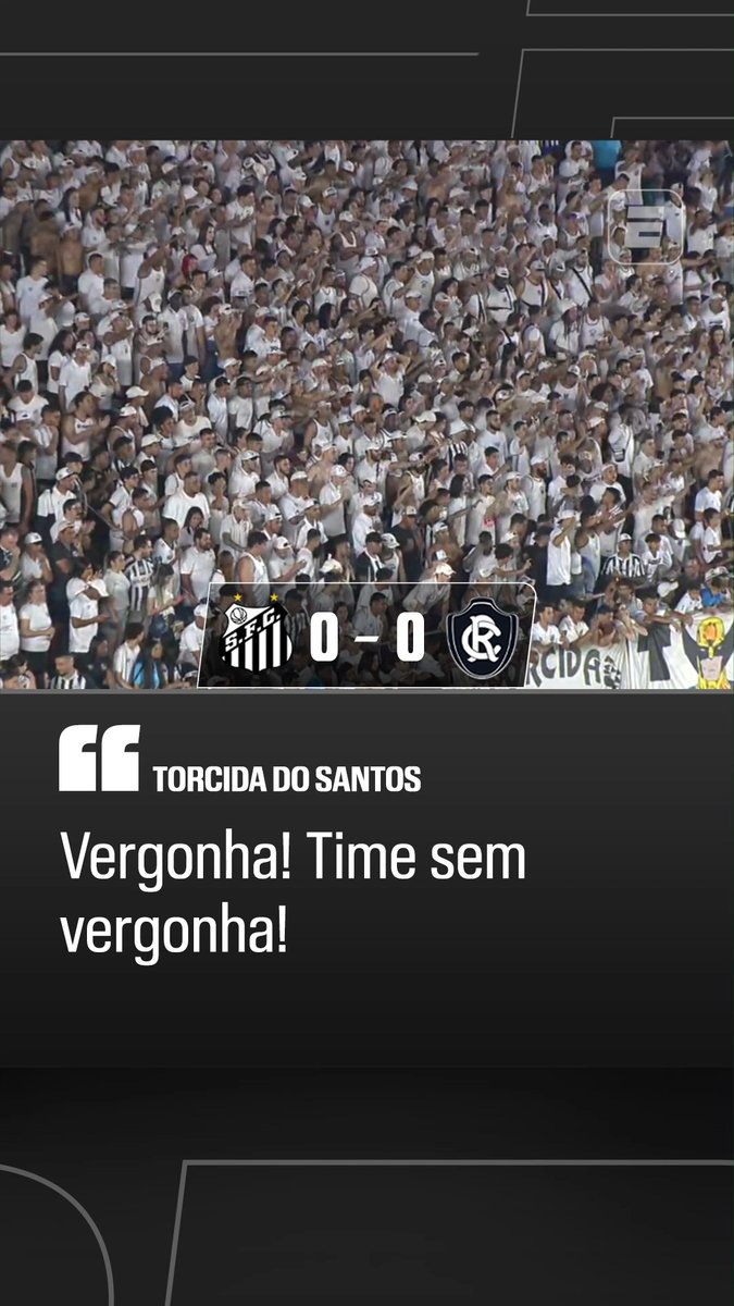 Torcida do Santos após o empate com o Remo na Vila Belmiro: “Vergonha, vergonha, vergonha, time sem vergonha!” 🎥 ESPN Brasil | SportsCenter Brasil