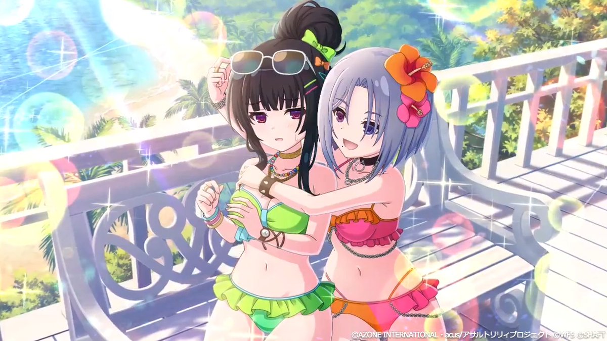 【「リリチャレ!! ～なつみず☆トレジャー～開催記念 結爾×蒔菜×一乙ガチャ」新★5メモリア紹介⭐️】 『夏の日差しに照らされて』(1/2) #森本結爾 か #賀川蒔菜 の衣装が選べる衣装引換券がついてくるメモリア登場！支援メモリア✨ #ラスバレ