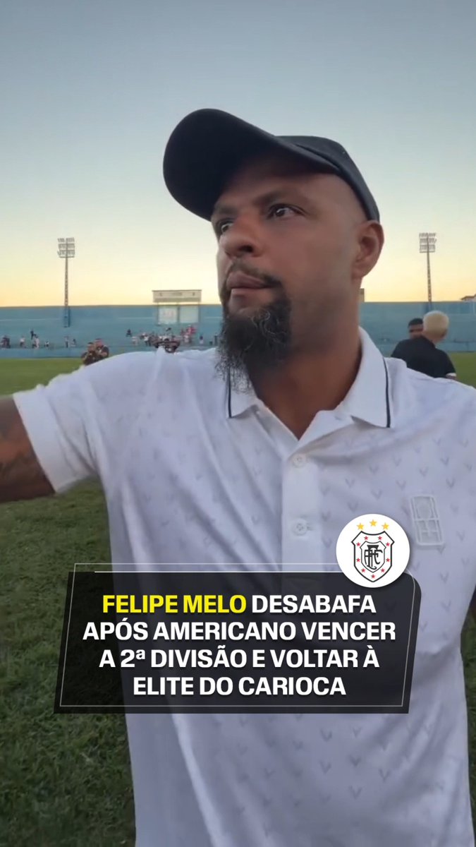 "O AMERICANO MERECE!"🔥 Sócio e gestor do futebol do clube, o ex-jogador Felipe Melo celebrou o título da Série A2 do Campeonato Carioca e o retorno do Americano à elite estadual em 2027. #FutebolNaESPN #Americano #FelipeMelo