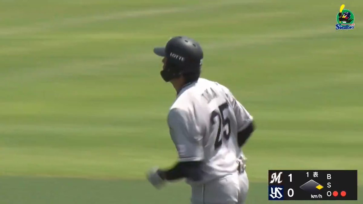 逆方向への一発 あっというまにベース一周 岡大海 ファーム第2号ホームラン ⚾️ヤクルト×ロッテ(ファーム) #chibalotte #だったらDAZN #イージースポーツ