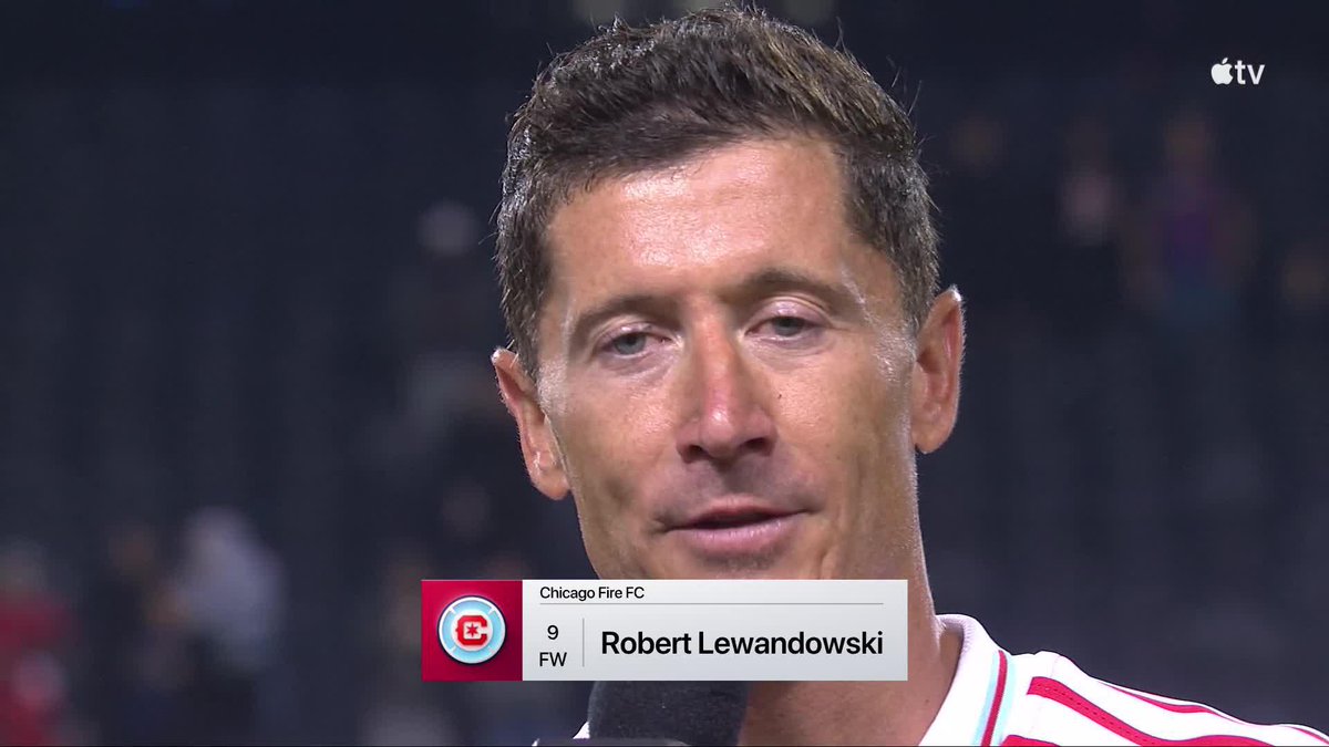 Robert Lewandowski after scoring two goals and the game winner in his Chicago Fire FC home debut. ๐ฅ