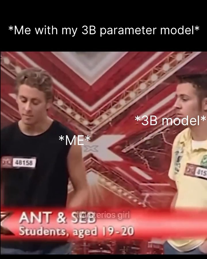 Leaked scenes from my conversation with a 3B parameter model.