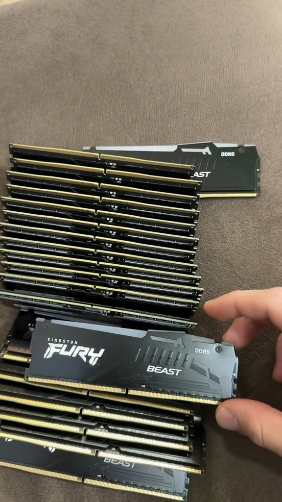 This 18-year-old bought 20 sticks of DDR5 RAM for about $1,600 - plans to hold them for 10-15 years and sell at 5x. Picked up 20x Kingston FURY Beast DDR5 SODIMM sticks, roughly $80 each with prices already climbing due to AI demand driving memory shortages. The bet: RAM prices have cycled through shortages before, and DDR5 demand from AI workloads isn't slowing down anytime soon. Buy now while it's still relatively affordable, sit on it for over a decade, sell once DDR5 becomes the "legacy" standard everyone's scrambling to find spare parts for. Total cost: around $1,600. If the multiple actually lands anywhere near 5x, that's an $8,000 payout for doing nothing but storing sticks of memory in a drawer for 15 years. Not investment advice, just an 18-year-old betting that hardware shortages are a pattern, not a one-off. Leave a comment below: Is this a wise investment? Could it be worth five times as much in 15 years?