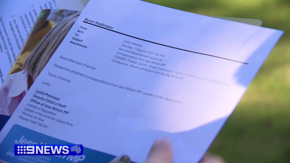 Ben Carroll has refused to guarantee Daniel Andrews and Jacinta Allan will be questioned by the Big Build Royal Commission. The Premier calling terms drafted by the Opposition, a stunt. #9News