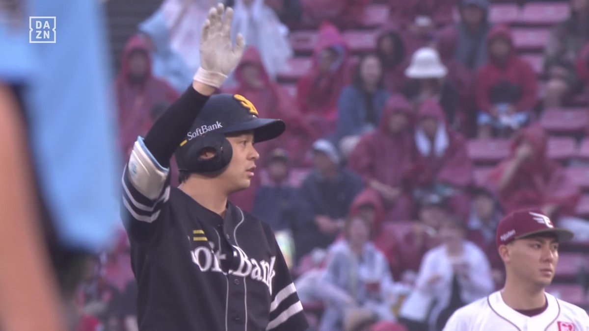 YAH YAH YAH ループで鳴り響くなか 川瀬晃 2点タイムリー2ベース ⚾️楽天×ソフトバンク #RakutenEagles #だったらDAZN
