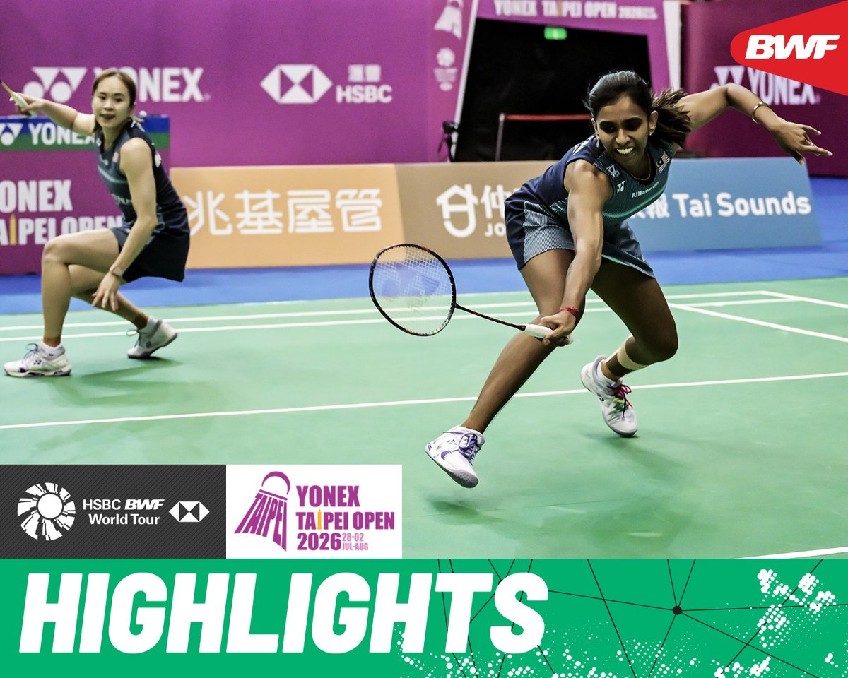 Top seeds Tan/Muralitharan 🇲🇾 contend against Nakade/Takahashi 🇯🇵. #BWFWorldTour #TaipeiOpen2026