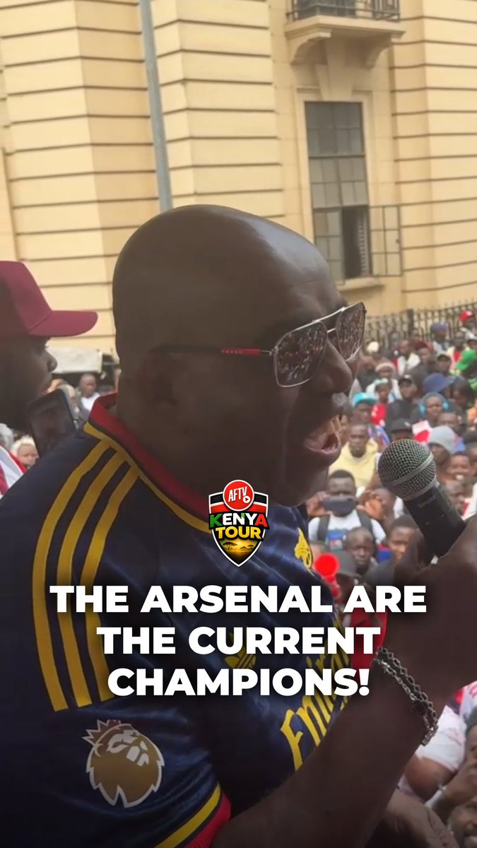 Don Robbie is reminding everyone who Arsenal are… The CHAMPIONS 😤❤️🤍 Thank you to SafaricomSport for powering the AFTV Victory Tour in Kenya, with the support of Serena Hotels-Africa, 82 Sports, and Zetech University. #AFTVKenya #Arsenal