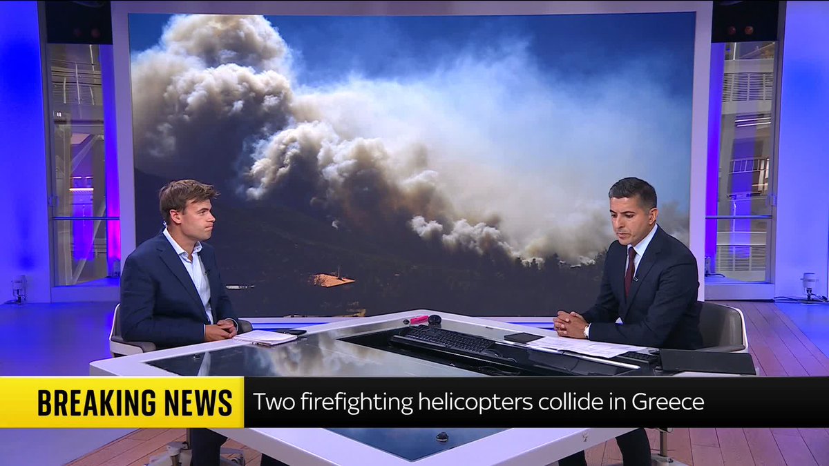 BREAKING: Greece's fire service has confirmed two people have died in a helicopter crash in Psatha, north-west of Athens. Sky's Barnaby Papadopulos has the latest. 📺 Sky 501, Virgin 602, Freeview 233 and YouTube