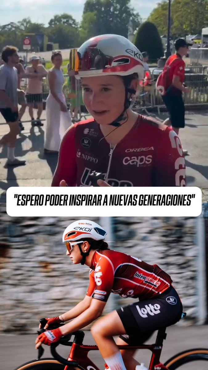 "INSPIRAR A LAS NUEVAS GENERACIONES... ESA ES MI META" 🥹 ❤ Y lo estás haciendo, Romina. Hoy, la ciclista 🇲🇽 corrió la segunda etapa del Tour de France Femmes. (vía tw LottoIntermarch/tatianabri_)