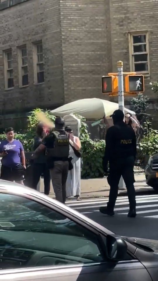 This disturbing encounter was caught on camera in New York City and appears to show a masked ICE agent pepper-spraying a woman for filming ICE’s actions. Legal experts say using force against someone for recording law enforcement is against the law.