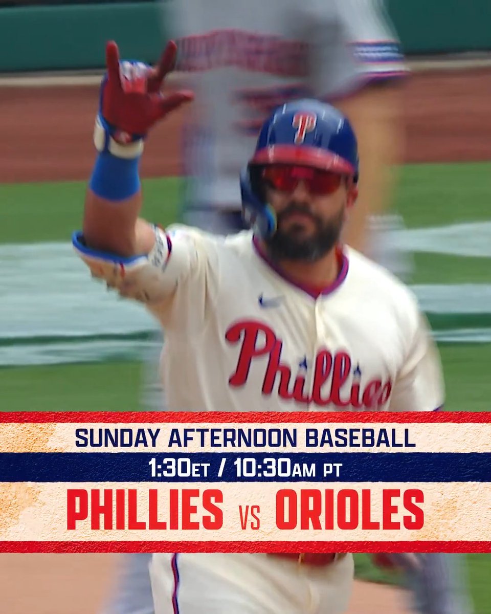 Don't miss Sunday afternoon's clash between the Philadelphia Phillies and the Baltimore Orioles! 🕰️1:30pm ET (or ARI at CLE) 📺 MLB Network