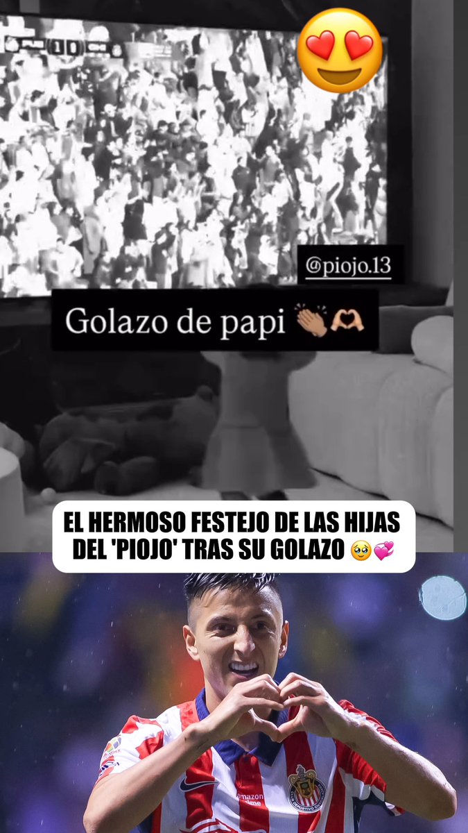 🥹 ❤ ¡LO MÁS BELLO QUE VERÁS HOY! Así celebraron las hijas del 'Piojo' Alvarado tras el golazo de su papá ante Puebla. ⚽ 🙌 (vía dayanagss)