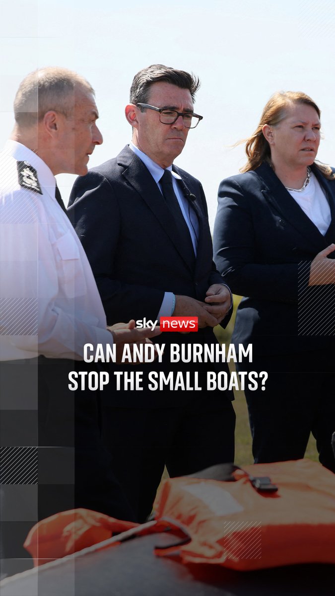 Prime Minister Andy Burnham was in Dover on Sunday to see how UK law enforcement teams are working to prevent small boat crossings. It comes as new data shows over 2,000 people have crossed the English Channel illegally since Burnham became PM. Sky's Lucy McDaid reports. 🔗