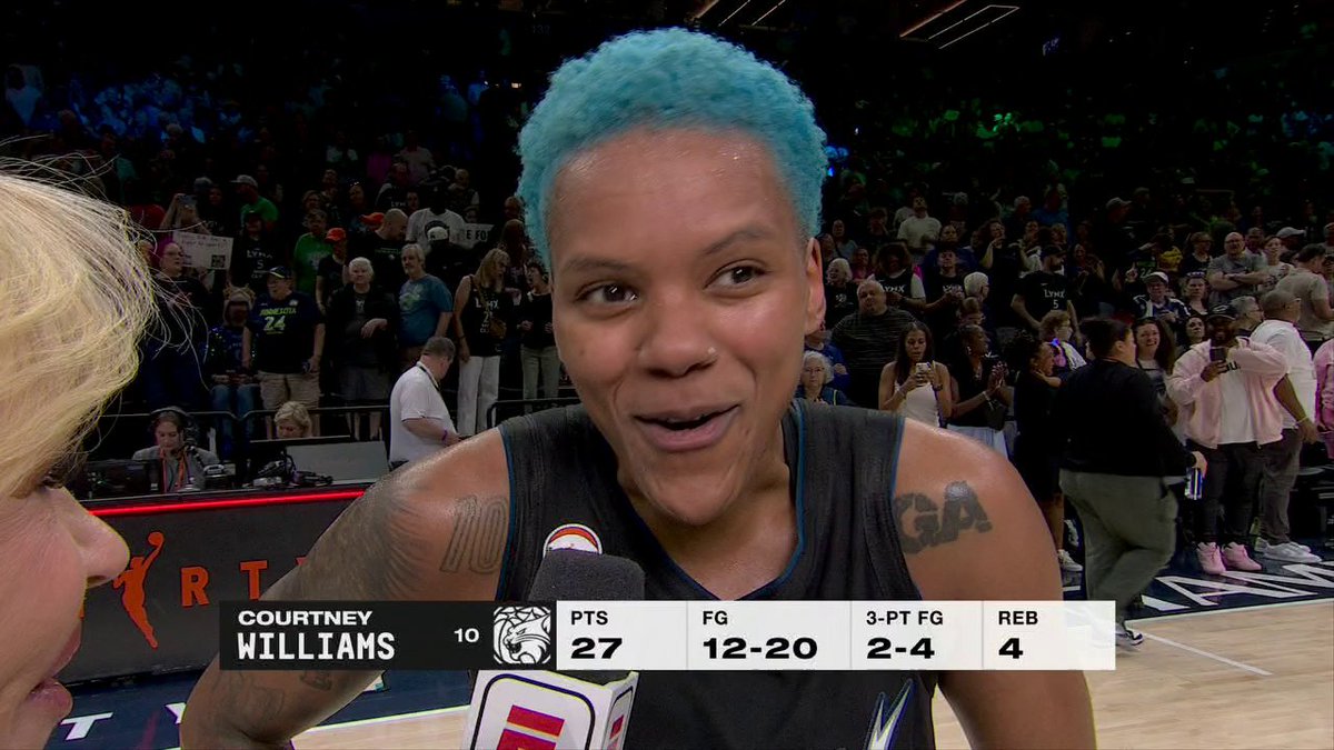 Courtney Williams on what Napheesa Collier said to her after she made the go-ahead shot to beat the Fever: "Way to go!" 😂