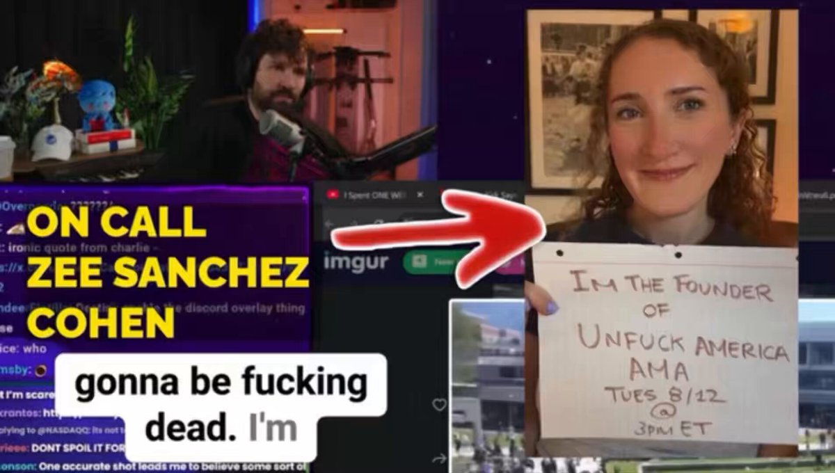 This clip has NEVER sat right with me. Just moments after Charlie Kirk’s death, Zee Cohen—the founder of the Unfuck America Tour—accidentally calls into Destiny’s livestream. The call was never meant to be public! “Dude, we’re fucked. We are so fucked.” Seconds later, they move the conversation to Discord and shortly afterward, the Unfuck America Tour website returns a 404/is wiped! How is almost nobody talking about this?