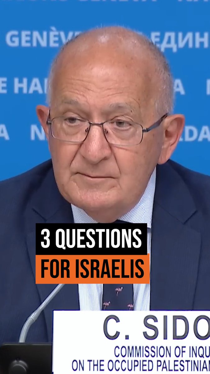 Three questions for Israelis. They're posed by the chair of a UN commission which found that Israel was deliberately killing Palestinian children.