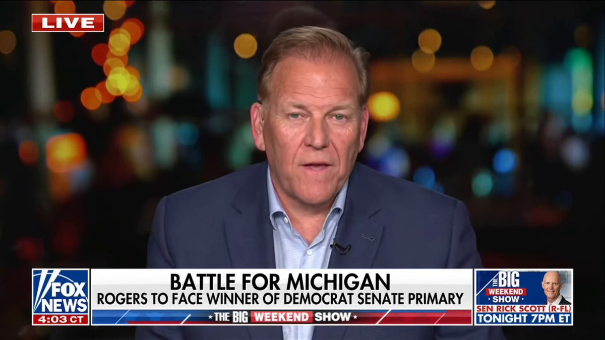 🚨 JUST IN: Trump-endorsed US Senate candidate Mike Rogers (R) says he's gearing up to DESTROY Muslim socialist Abdul El Sayed (D) this November as polls show him GAINING and putting Michigan in play "SOCIALISTS versus common sense! You're going to have that crazy versus common sense battle right here in Michigan and why we feel good about that." "This is the state that put America on wheels. This is the state that did the middle class." "So we feel pretty good that we're going to be either one of these and we look forward. If it's Abdul, we're going to take that head on!"