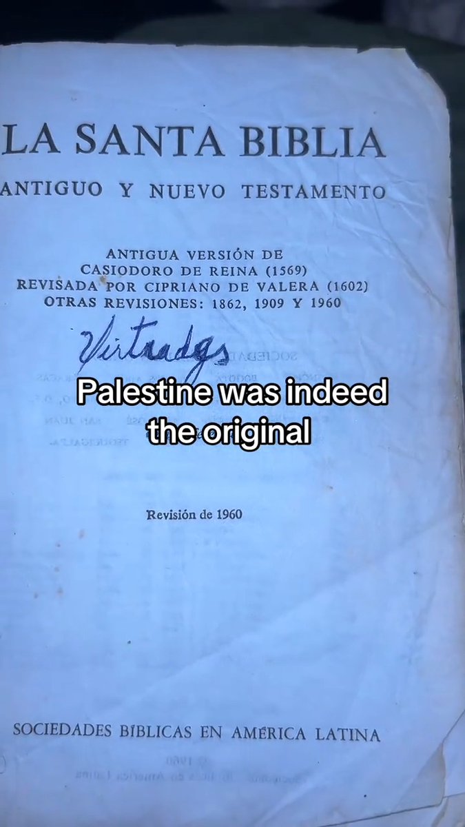 Put aside for a moment that this TikToker is using a Bible translation from the era of the Spanish Inquisition to make her point. It says Judea on the map she shows, as well as Sumeria, Modi'in, Hebron, Caesarea, and Jerusalem. The map itself doesn't list the name Palestine. The map TITLE says it is a map of Palestine (as it was called by the Romans when they expelled the Jews in 135 CE) during the time of the New Testament. So what she is showing is that at the time the map was created (the 1500s), people knew that when Jesus was alive, he was living in Judea. She is disproving her own point, and 700,000 people who liked this video didn't notice 🤦♂️