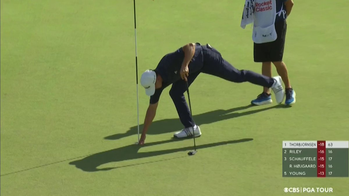 THOR. BIRDIE AT 18. 2 SHOT LEAD.