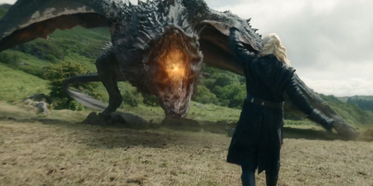 Daemon Targaryen on Caraxes confronting Rhaena and Sheepstealer almost burning him omgggg #HOTD #HouseOfTheDragon