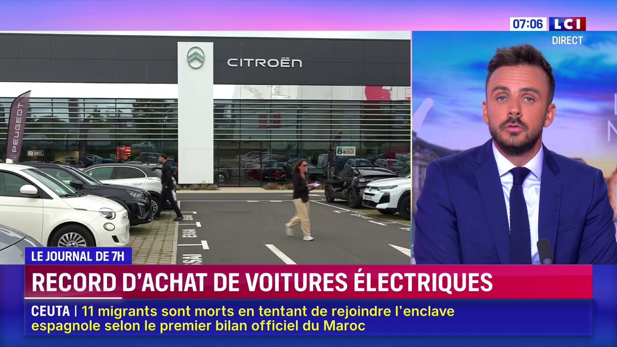 ๐ด Record dโachat de voitures รฉlectriques ๐บ La matinale LCI avec Solenn Riou et Pierre Barbin