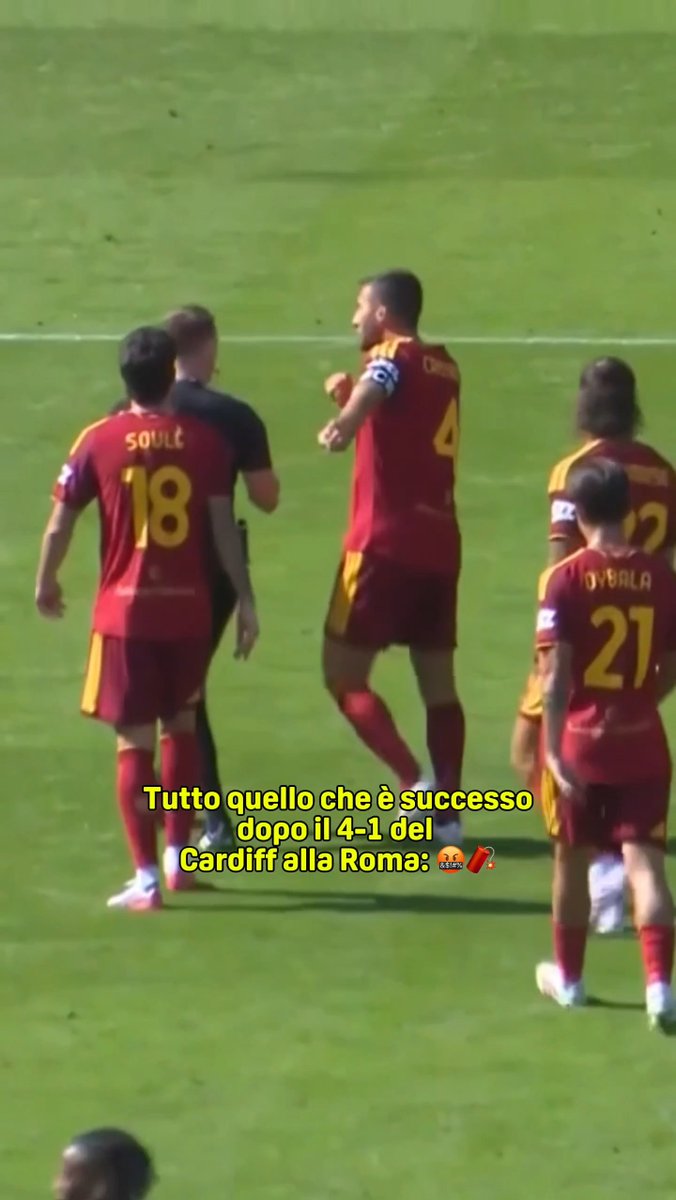Tensione Roma 🧨 Poi il chiarimento, dopo il 4-1 del Cardiff 🤝 #Roma #DAZN