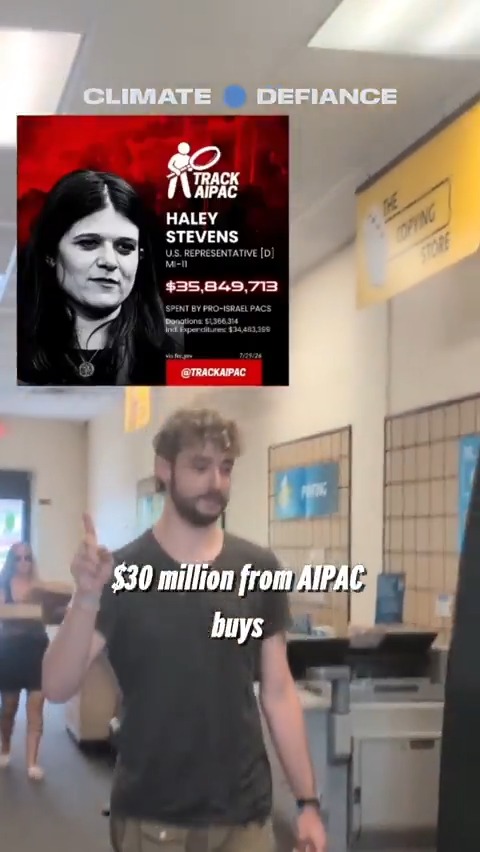 Activists went into a UPS store and harassed the people working there about AIPAC. The rationale was that Haley Stevens' campaign listed a PO box there as their campaign mailing address. Free Palestine is not a peace movement. It's a permission structure for cruelty.