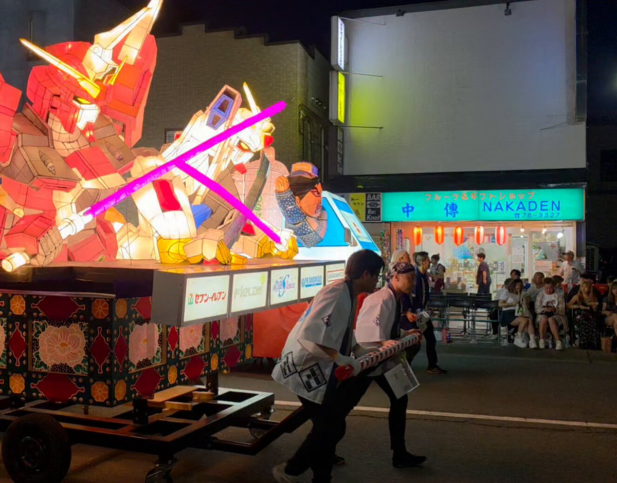青森ねぶた祭り 今日も輝きを放つガンダムSEEDねぶた。 #ガンダムSEEDねぶた #青森ねぶた祭り