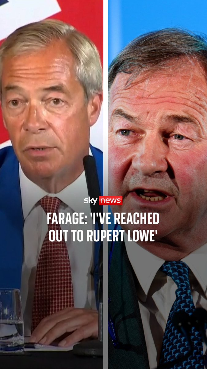 Responding to Sky News' political correspondent Alexandra Rogers's question, Nigel Farage said he was keeping an 'open mind' to a deal with Restore UK leader Rupert Lowe. The Reform leader says he's willing to put past disagreements aside to have a discussion
