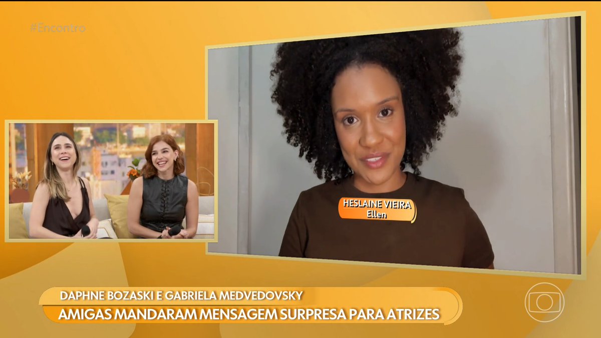 as amigas mandaram recadinhos cheios de carinho pras queridíssimas Daphne Bozaski e Gabriela Medvedovsky 💌 #Encontro #TVGlobo GABI E DAPHNE NO ENCONTRO