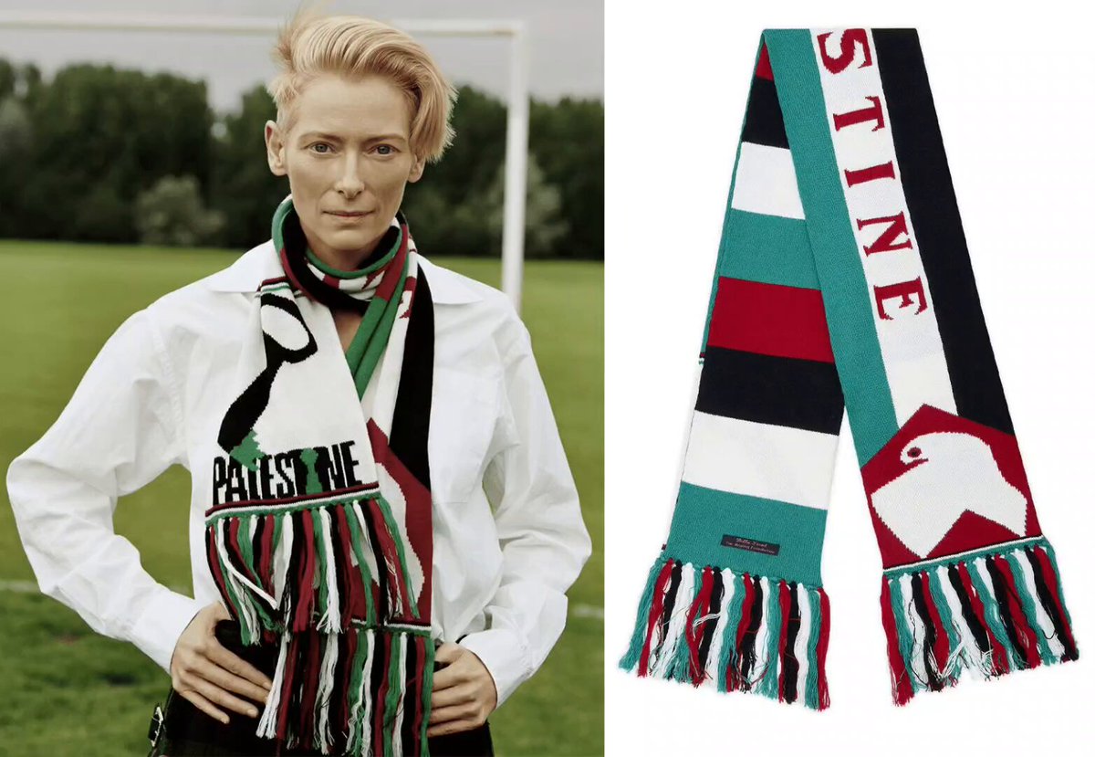 🇵🇸 Scottish actress Tilda Swinton on wearing a Palestinian scarf for British Vogue: ​"The Palestinian scarf I wore in Vogue is mine. It's just my favorite scarf."