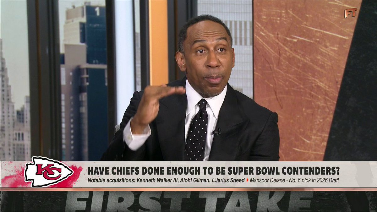 "I wouldn’t have them as favorites by any stretch of the imagination, but I’m not sleeping on Kansas City and the potential impact that they can have, particularly in the AFC." Stephen A Smith goes in on the Kansas City Chiefs being possible Super Bowl contenders 👀