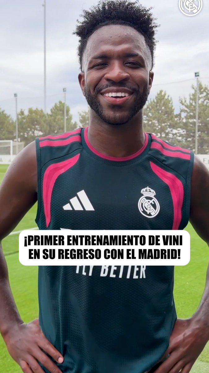 ¡VINÍCIUS ESTÁ DE VUELTA CON EL REAL MADRID! Así fue el primer entrenamiento del 🇧🇷 bajo las órdenes de Mourinho. (vía realmadrid)