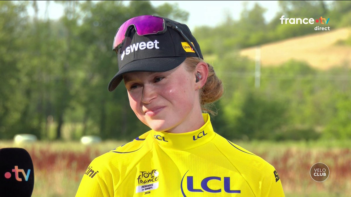 #TDFF2026 | 🇳🇴 Sigrid Haugset, héroïque vainqueure et maillot jaune avant le contre-la-montre de demain ! 📺 Le Vélo Club :