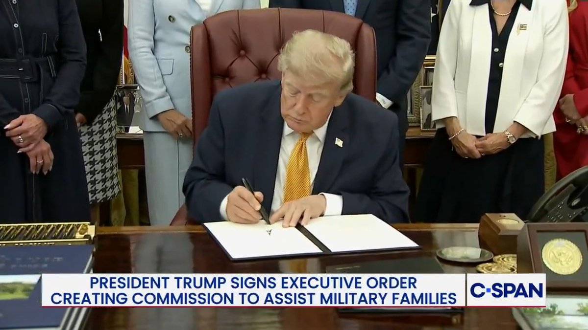President Trump signs executive order creating commission to assist military families.