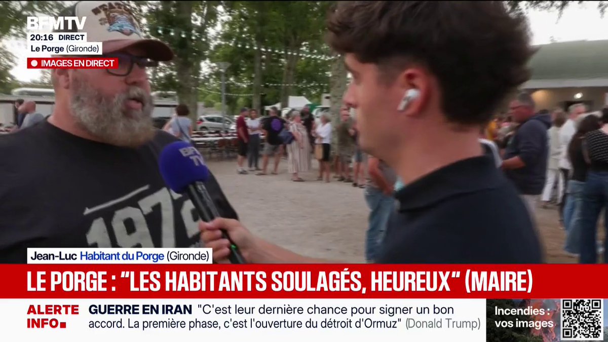 Retour des habitants après les incendies en Gironde: "Ça fait du bien de se dire que tout le monde est là", raconte un habitant du Porge
