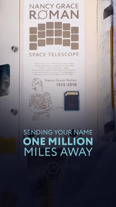 Is your name part of our legacy of exploration and discovery? Ahead of its launch later this month, we installed a plaque on Nancy Grace Roman Space Telescope holding an SD card with over one million submitted names, continuing our tradition of leaving humanity’s mark on the cosmos.