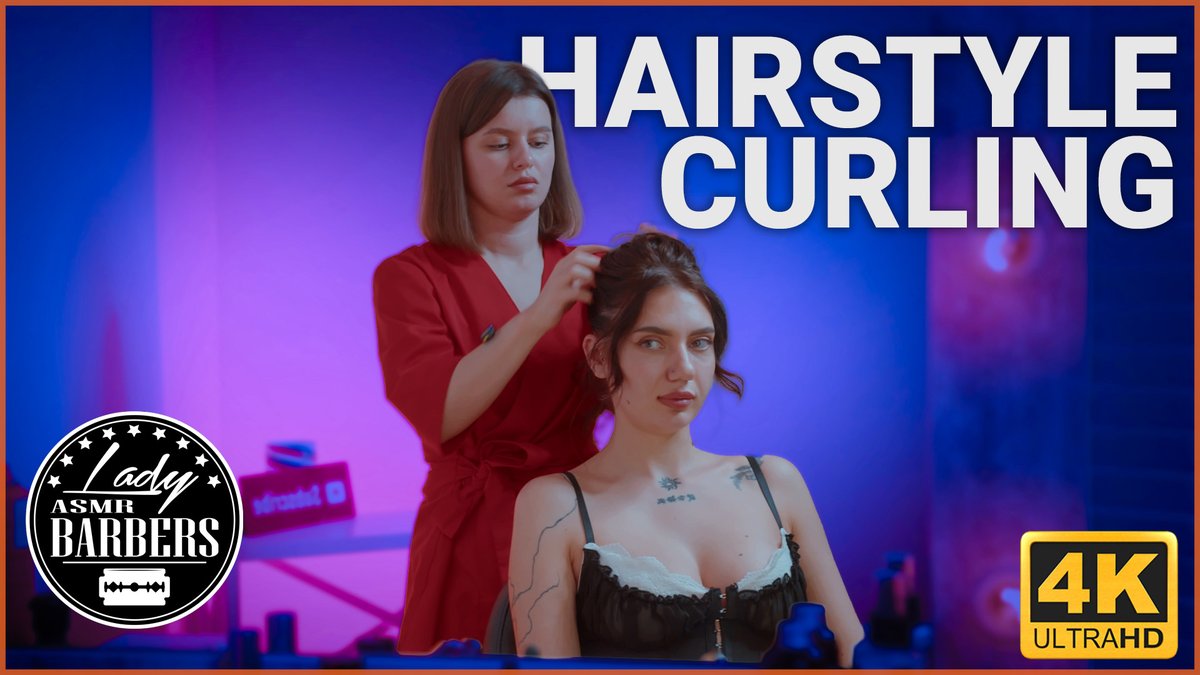 Dana's hair styling session is the ultimate ASMR unwind ✂️ #ASMR #LadyBarber #HairStyling #BarberMassage #Relaxation