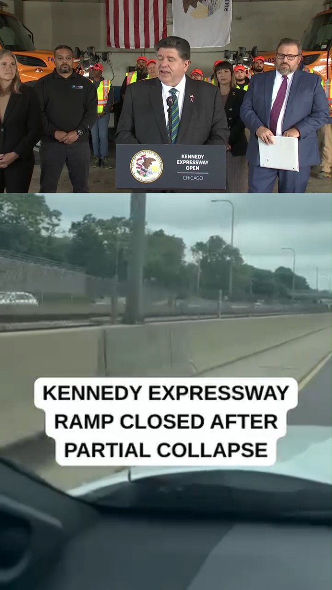 JB Pritzker: The Kennedy Expressway rehab is the embodiment of Rebuild Illinois. Kennedy Expressway retaining wall: *Collapses*