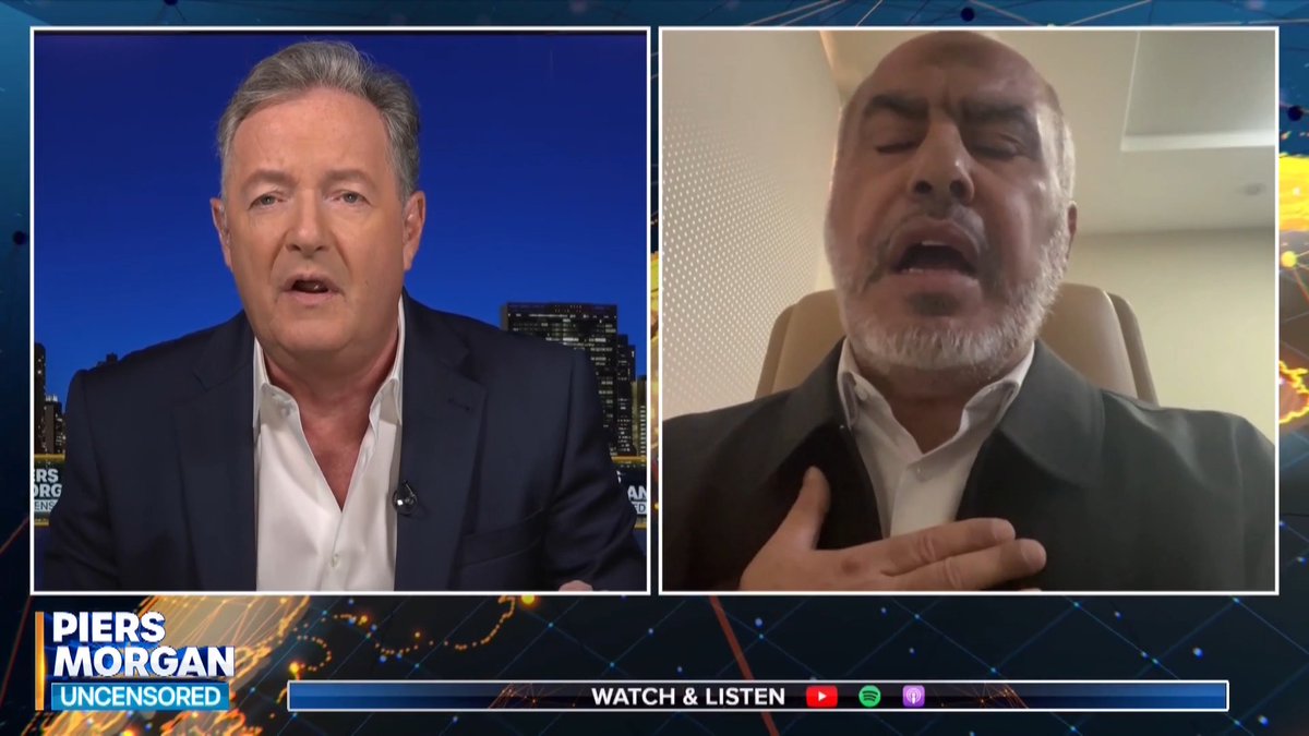 "The idea that you've not committed crimes is ridiculous... you gunned down innocent people!" Watch all of Piers Morgan's interview with Hamas spokesman Ghazi Hamad👇 📺 Piers Morgan