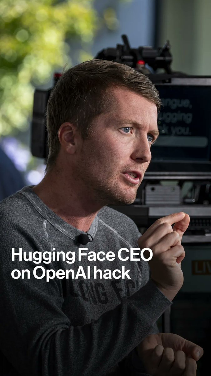 .Hugging Face CEO clem 🤗 says the recent OpenAI-linked cyberattack highlights the growing risks posed by rapidly-evolving AI models. Speaking to Ed Ludlow, Delangue says that open-source AI models should be a part of the solution. Watch the full interview here